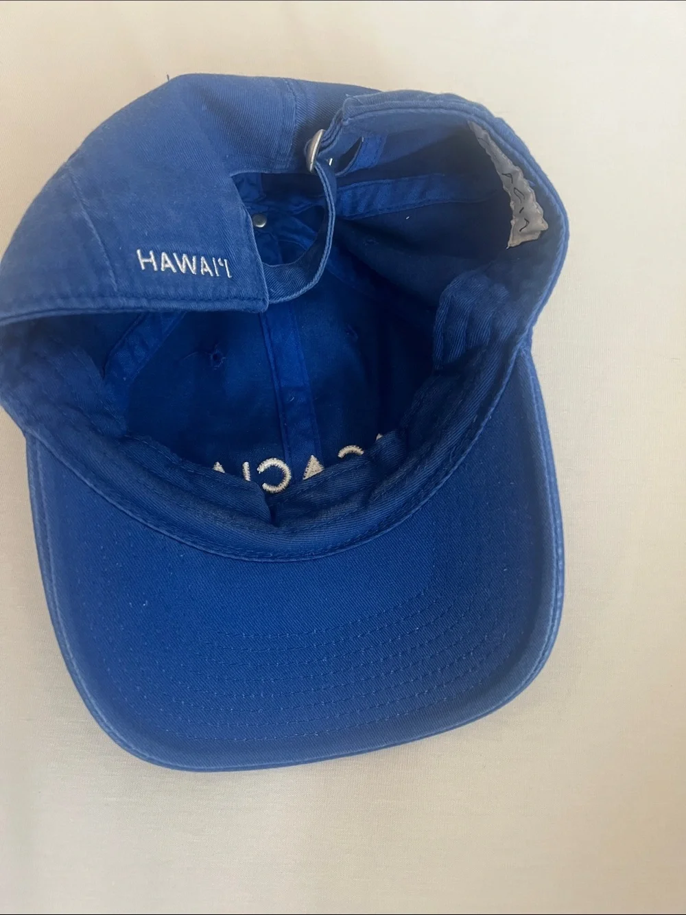 Acacia dad hat in washed blue